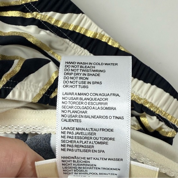 Michael Kors Tankini Swim Top Womens Large Black Gold Zebra Halter NWT MM9P302 - Picture 7 of 11